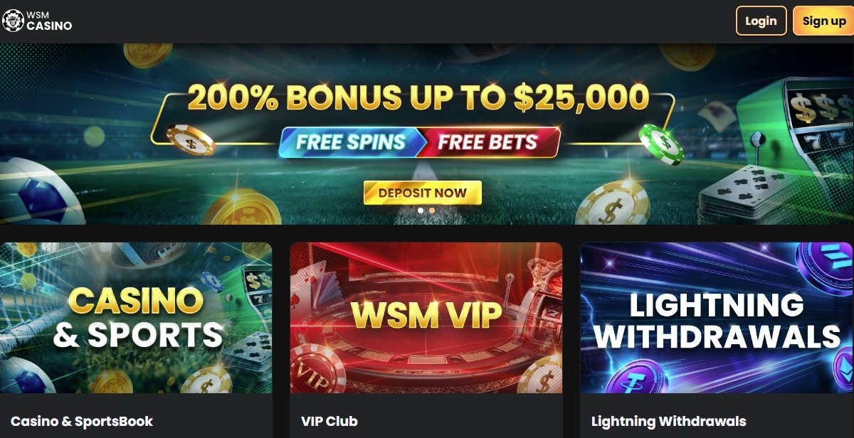 WSM Casino – USDT casino combining sports betting and traditional games